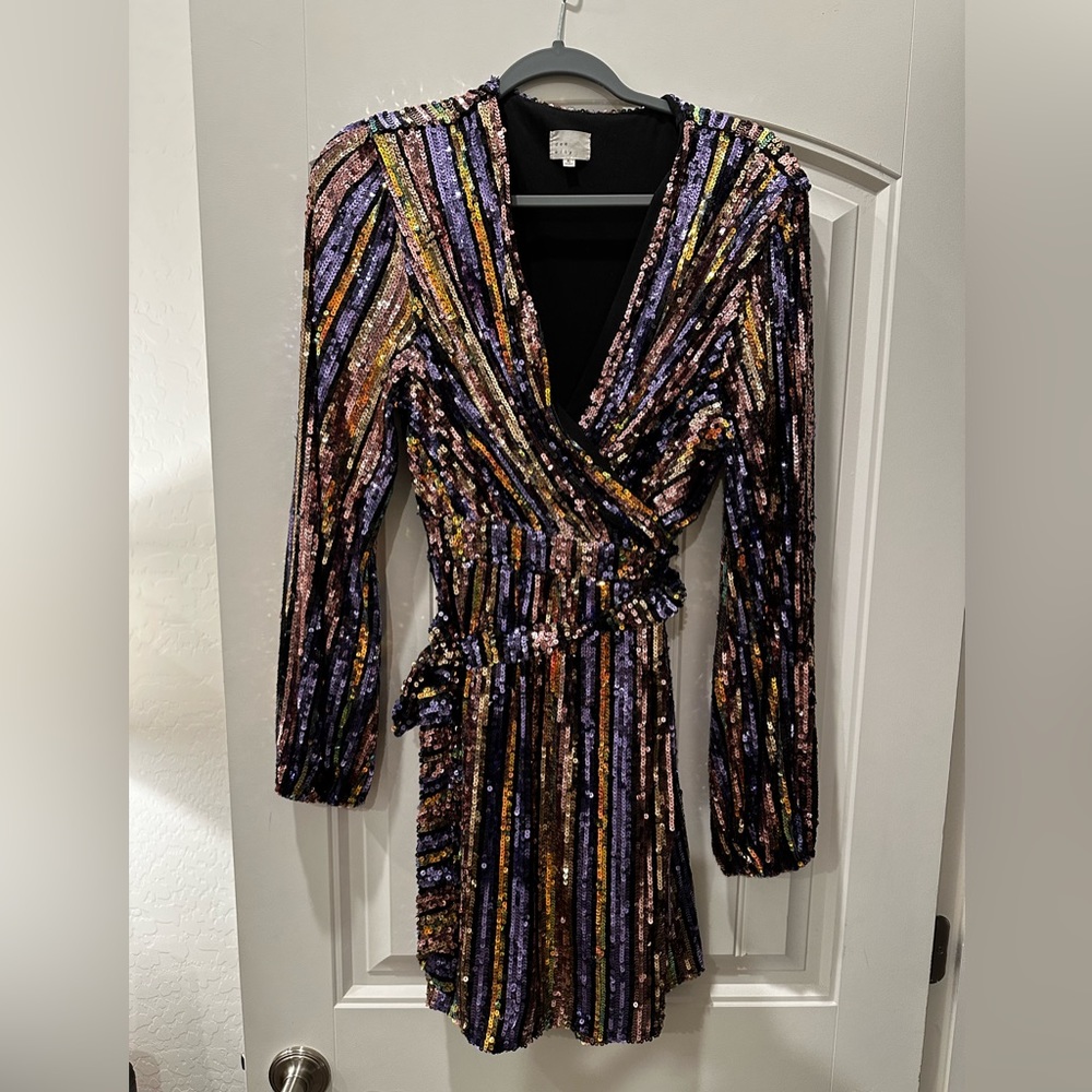 Sequin Wrap Dress